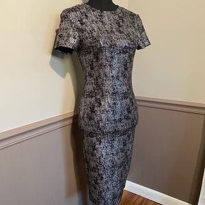 Forever 21 Black & Silver Midi Dress